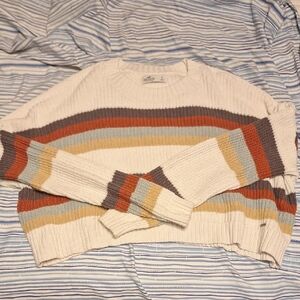 Hollister Cream Multicolor Striped Sweater